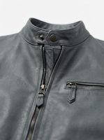 Jaket Kulit Asli Pria untuk Berkendara Motor, Motif Kamuflase, Kerah Tegak, Slim Fit, Tahan Air, Anti Angin, Bernapas, dengan Ritsleting, Grosir