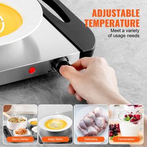 Vassoio Elettrico Scaldavivande con Controllo della Temperatura Regolabile, Attrezzatura Portatile in Acciaio Inox per Mantenere Caldi i Piatti - Product Image 3