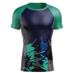 Camiseta de Compresión para Hombre, Sublimada, de Spandex, para BJJ, Gimnasio, Surf, Buceo, MMA, Precio Bajo - Product Image 1