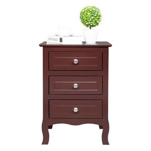 Comodino Grande in Stile Country con Tre Cassetti 45*38*63cm Marrone - Product Image 6