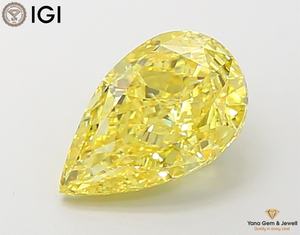 เพชรสีเหลืองสดใส ระดับความสะอาด VS1 รูปทรงลูกแพร์ น้ำหนัก 4.00 กะรัต พร้อมใบรับรอง IGI สำหรับแหวนสั่งทำพิเศษ ผลงานชิ้นเอกจากเพชร CVD ที่เพาะเลี้ยงในห้องปฏิบัติการ - Product Image 1