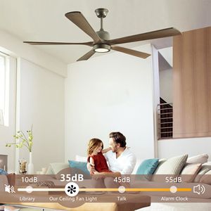 Ventilatore da Soffitto Moderno a LED da 60 Pollici con Luce, Motore DC Reversibile Silenzioso a 6 Velocità, Telecomando Incluso, Ideale per Cucina e Sala da Pranzo - Product Image 4