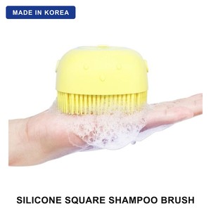 Brosse de massage coréenne en silicone carrée pour le cuir chevelu, brosse corporelle rechargeable avec pompe, brosse de massage pour la douche - Product Image 1
