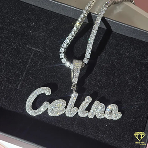Hip Hop Custom <b>Name</b> Pendant Necklace Moissanite Diamond Bling <b>Chain</b> Luxury Streetwear Jewelry Gift - Product Image 4
