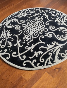 Tapis en laine abstrait à poils ras, tufté à la main, avec envers en latex, écologique et adapté aux animaux de compagnie, design moderne pour la maison, le bar ou la prière - Product Image 5