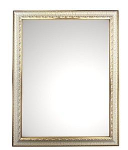 Espejo de Pared Clásico ITALIA CORNICI, Rectangular, con Hoja de Oro y Acabado Craquelado, Hecho por Maestros Artesanos - Product Image 1