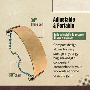 High Intensity Workout Leather Dip Belt Heavy Duty Steel Chain Ultimate <b>Upper</b> Body Strength Training <b>Support</b> Use Custom Dip Belt - Product Image 2