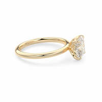 Cincin Pertunangan Solitaire Berlian Buatan Laboratorium 2CT Potongan Asscher Persegi Berlapis Rhodium Emas Kuning 18K dengan 4 Prong Setting