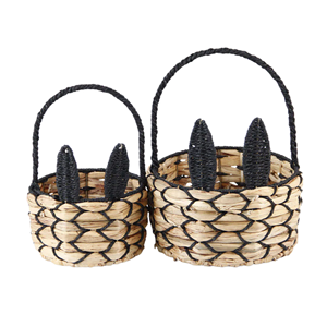 Cesta de Jacinto de Agua con Forma de Conejo, Cesto de Almacenamiento Tejido a Mano con Asa, Decoración de Pascua Artesanal Premium de Vietnam - Product Image 3