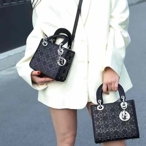 New Women's Vintage Customized Light Luxury Diamond <b>Studded</b> Genuine Leather Crossbody Shoulder <b>Bag</b> - Product Image 1