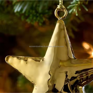 Décoration de Noël suspendue en fer doré, faite à la main, de qualité supérieure, moderne, écologique, forme personnalisée, magnifiquement conçue - Product Image 6