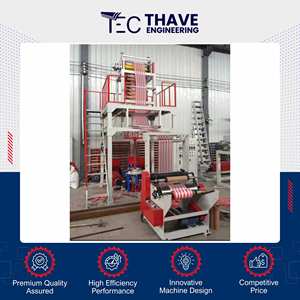 HDPE LDPE PP Film Blowing Machine 40-80 kg/h | Automatic Monolayer <b>Plastic</b> <b>Extruder</b> | PE Shopping Bag Making Machine 380V India - Product Image 5