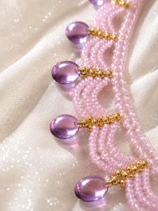 Collar Romántico Morado con Cuentas, Cristales en Forma de Gota de Agua y Perlas de Imitación para Mujer, Joyería de Boda de UO Craft - Product Image 5