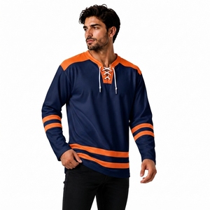 Jersey de Hockey sobre Hielo Personalizado con Impresión por Transferencia de Calor, Absorbente de Humedad, 100% Poliéster, Marca Privada para Hombre, Fábrica de Ropa Deportiva OEM - Product Image 3