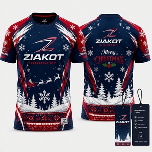 ZIAKOT industry New design Men's Custom Navy Gray-White Performance <b>T</b>-<b>Shirt</b> - Product Image 3