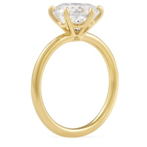Bague en or véritable avec diamant de laboratoire personnalisé de 5,12 carats, style boutique, faite à la main, solitaire rond brillant, certifiée IGI, modèle Tulipe - Product Image 3