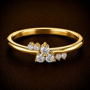 แหวนเพชรทรงกลมเจียระไนแบบบริลเลียนท์  แบบไม่สมมาตร  ทองคำ 14K 18K สีเหลือง  DEF VVS  ผลิตในห้องปฏิบัติการ  แหวนแต่งงานหรูหรา  ขายส่ง - Product Image 1