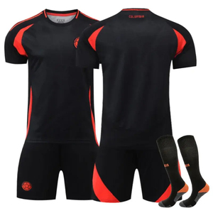 Ensemble Maillot de Foot Noir Tendance Qualité Supérieure Tenues de Football Colombiennes pour Hommes Enfants Adultes Personnalisable - Product Image 4
