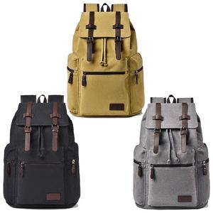Canvas <b>Laptop</b> Backpack Multi Pocket Drawstring <b>Rucksack</b> Zipper School Travel <b>Bag</b> for Commute Office - Product Image 2
