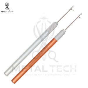 Colored Metal Handle Hair Extension Micro Link Pulling <b>Needle</b> Latch Hook Loop <b>Threader</b> Tool Bulk Professional Salon Hardware - Product Image 6