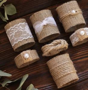 Anillos para Servilletas de Boda de Yute, Decoración Rústica para Bodas, Servilleta Rústica para Boda, Decoración de Mesa de Boda, Rústico - Product Image 1