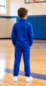 Veste de sport bleue écologique pour homme ONETEN APPARELS avec col à capuche et fermeture éclair sur le devant - Product Image 3