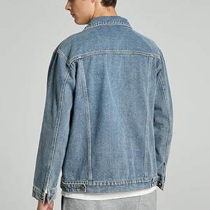 Veste en jean pour homme, vente en gros, design élégant et personnalisé, taille standard, respirante, veste d'hiver, décoration de poche, streetwear - Product Image 3