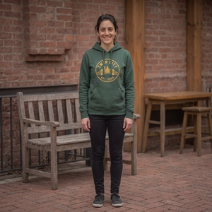 Sudadera con Capucha para Mujer Twin City, Color Verde Oscuro, con Logotipo Dorado Estampado en la Parte Delantera, Corte Regular, para Otoño - Product Image 6
