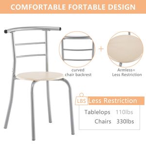 Set da Pranzo in PVC Naturale con Un Tavolo e Due Sedie - Product Image 5