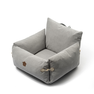Asiento de coche de pana de lujo para perros, sofá cama de viaje extraíble y lavable para perros con logotipo personalizado - Product Image 1