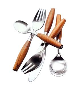 Manche en bois en acier inoxydable 304 ensemble de couverts en gros élégant ensemble de couverts de fête d'affaires cuisine royale ensemble de couverts de ménage - Product Image 1