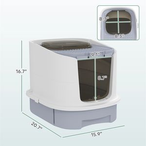 Lettiera per Gatti Automatica di Grande Capacità, Facile da Pulire, in Plastica e Legno, per Uso in Soggiorno - Product Image 4