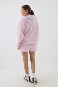 Personalized Custom <b>Womens</b> Hoodie <b>Shorts</b> Set Polyester Cotton Casual Style DTF Print OEM Lounge Matching Two Piece Winter Set - Product Image 6