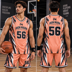 Maillot de basketball unisexe Iron Mark Industry, col en V, sans manches, en maille sublimée, respirant, polyester/coton, 460g, adulte, toutes tailles - Product Image 4