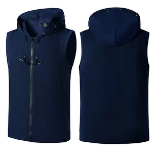 Débardeur à capuche sans manches pour homme en coton, séchage rapide, respirant, vêtement de sport, personnalisable avec logo, pour fitness - Product Image 3