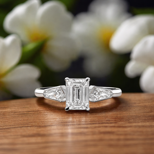 Anillo de Diamante Cultivado en Laboratorio de 1.40 Quilates, Oro Sólido de 14K y 10K, Corte Esmeralda y Forma de Cometa, Estilo Único, Joyería Fina para Mujer, Anillo Personalizado - Product Image 1