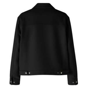 เสื้อแจ็คเก็ตทรงเข้ารูปลายเฮอร์ริงโบนสำหรับผู้ชาย สีชาร์โคล พร้อมซิปดีไซน์ทันสมัย ผ้าคุณภาพสูง และดีไซน์ทันสมัยเพื่อความสบาย - Product Image 2