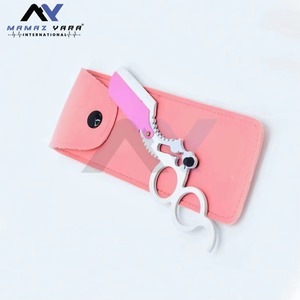 Premium Powder Coated Pink Double Finger <b>Razor</b> <b>Straight</b> Edge Barber Shaving Tool Men Face Body Grooming Professional Salon Use - Product Image 2