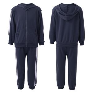 Chándales para niños de otoño e invierno de poliéster liso personalizado con cremallera para gimnasio traje deportivo conjuntos de chándales de dos piezas para niños - Product Image 4