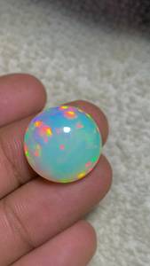 Opale d'Éthiopie naturelle Welo de grande taille, ronde, 17 mm, opale de feu, pierre de naissance, bijoux en opale - Product Image 2