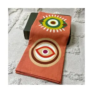 Vente en gros 100pcs 32x32cm mauvais œil brodé Chenille torchon personnalisé torchon accessoire maison réutilisable coton Sublimation - Product Image 1