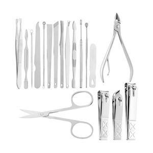 Juego de Manicura Profesional de Lujo, 18 Piezas, Estuche con Marco Metálico Plateado, Herramientas de Acero Inoxidable de Alta Calidad, Calidad de Salón, Pedicura - Product Image 2