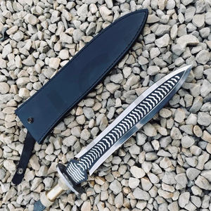 Lance de chasse en acier au carbone forgé avec fourreau en cuir, épée de camping - Product Image 2