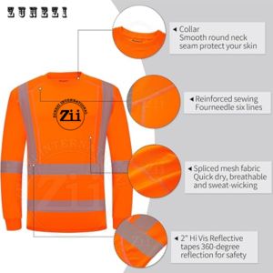 Sweat-shirts de sécurité à fermeture éclair, haute visibilité, classe 1, réfléchissants, ignifuges, en molleton de coton modacrylique, imperméables aux flammes, avec LED clignotante, personnalisables - Product Image 3