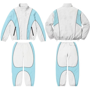 <b>Top</b> Selling Men Two Piece Vintage Windbreaker Tracksuit <b>Reflective</b> Stripe Oversized Zip up Windbreaker Tracksuit for Men's - Product Image 5