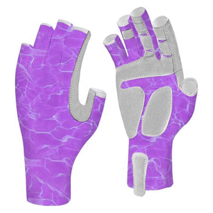 Oem Service Non <b>Slip</b> <b>Half</b> Finger Fishing Gloves Adjustable Wrist Strap Nylon Fillet Gloves for Men Outdoor Fishing Boating - Product Image 1