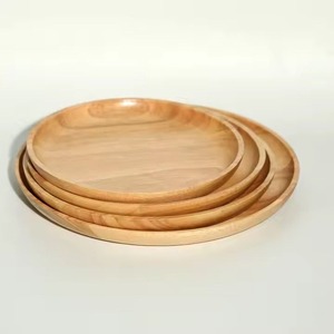 Assiette à dîner en bois de qualité supérieure, plat de service en bois massif, vaisselle écologique pour hôtel, restaurant, cuisine - Product Image 2