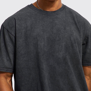 Custom Streetwear Acid Wash Summer Tee Shirt Set Cotton Screen Printed logo Crew Neck T-shirt and Retro Short Set for Men - Product Image 3