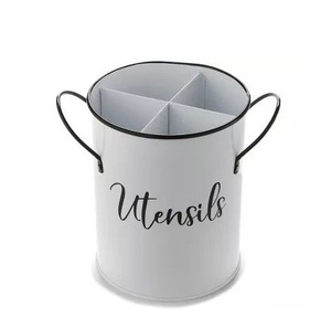 Support à ustensiles de cuisine en métal galvanisé style ferme avec poignée unique – Vente en gros pour fabricants et grossistes - Product Image 3