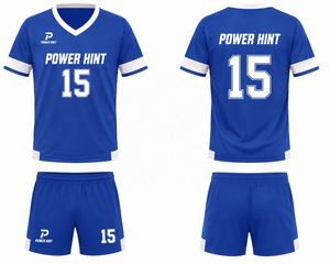 Ensemble de maillots de football pour adultes personnalisés avec nom de marque, respirant, manches courtes, anti-UV, séchage rapide, col en V, tenue d'équipe de football - Product Image 4